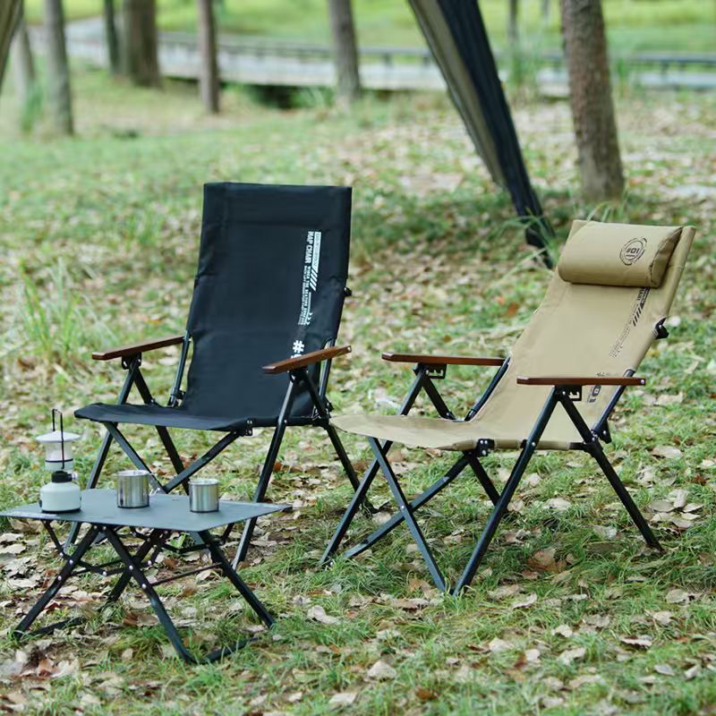 Outdoor Furniture Iron - Klappbarer Hochlehner-Strand- und Campingstuhl, 4-fach verstellbar,