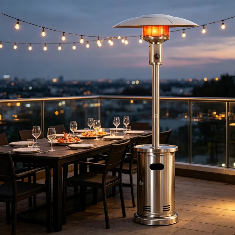 Patio Heater Standing - Airo Schnellheizender Gas-Schirmheizstrahler Terrassenheizung Modernes Design
