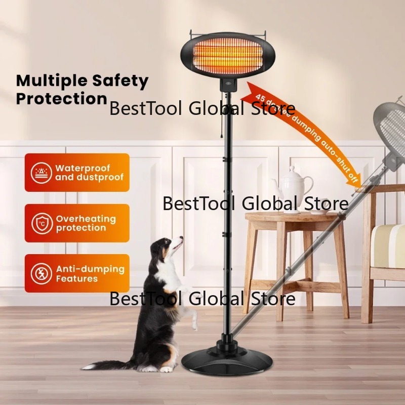 Patio Heater Standing - Wasserdichter Elektrischer Terrassenheizstrahler für den Außenbereich,