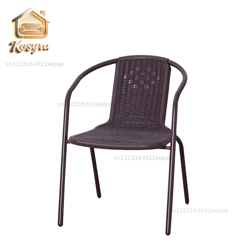 Outdoor Furniture Iron - Wasserdichter Outdoor-Kunststoffstuhl Rattan-Imitat Terrassen-Freizeitstuhl Eisen-Balkon-Gartenmöbel für