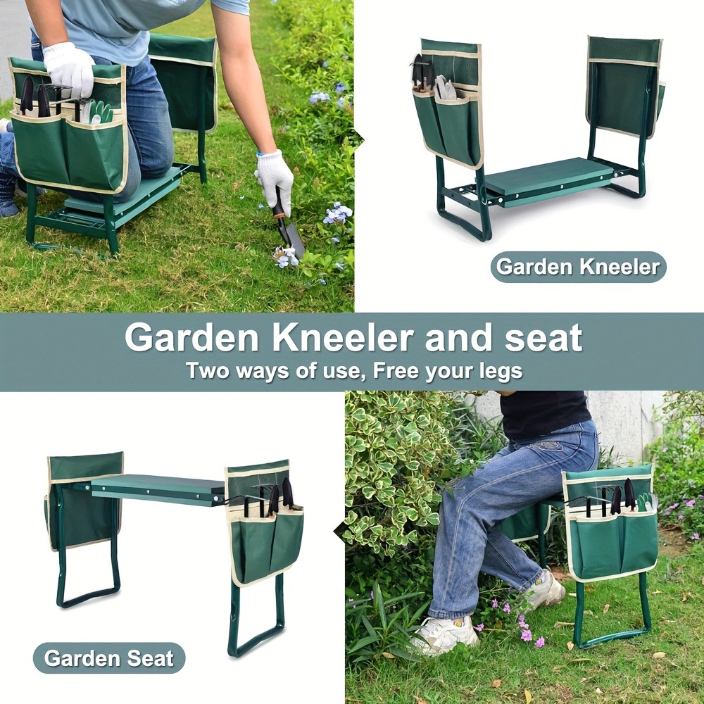 Outdoor Furniture Iron - Rostfreier Verstärkter Eisen-Gartenkniehocker, Quadratischer Handgefertigter Kniehocker