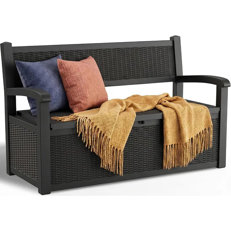 Outdoor Furniture Bench - Aufbewahrungsbank für den Außenbereich, 100 Gallonen,