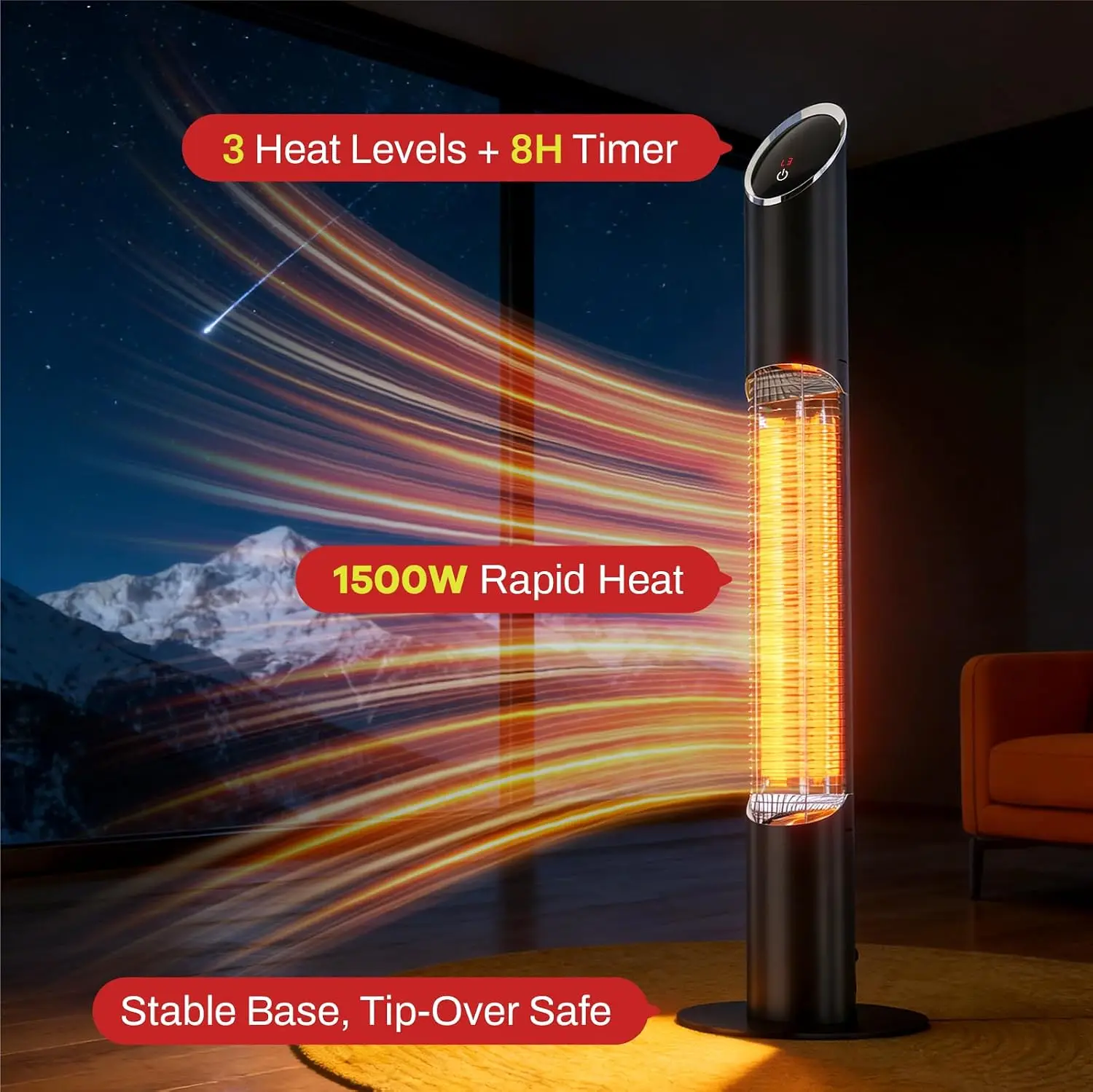Elektrischer Terrassenheizer f – Patio Heater Standing Bewertung und Preis