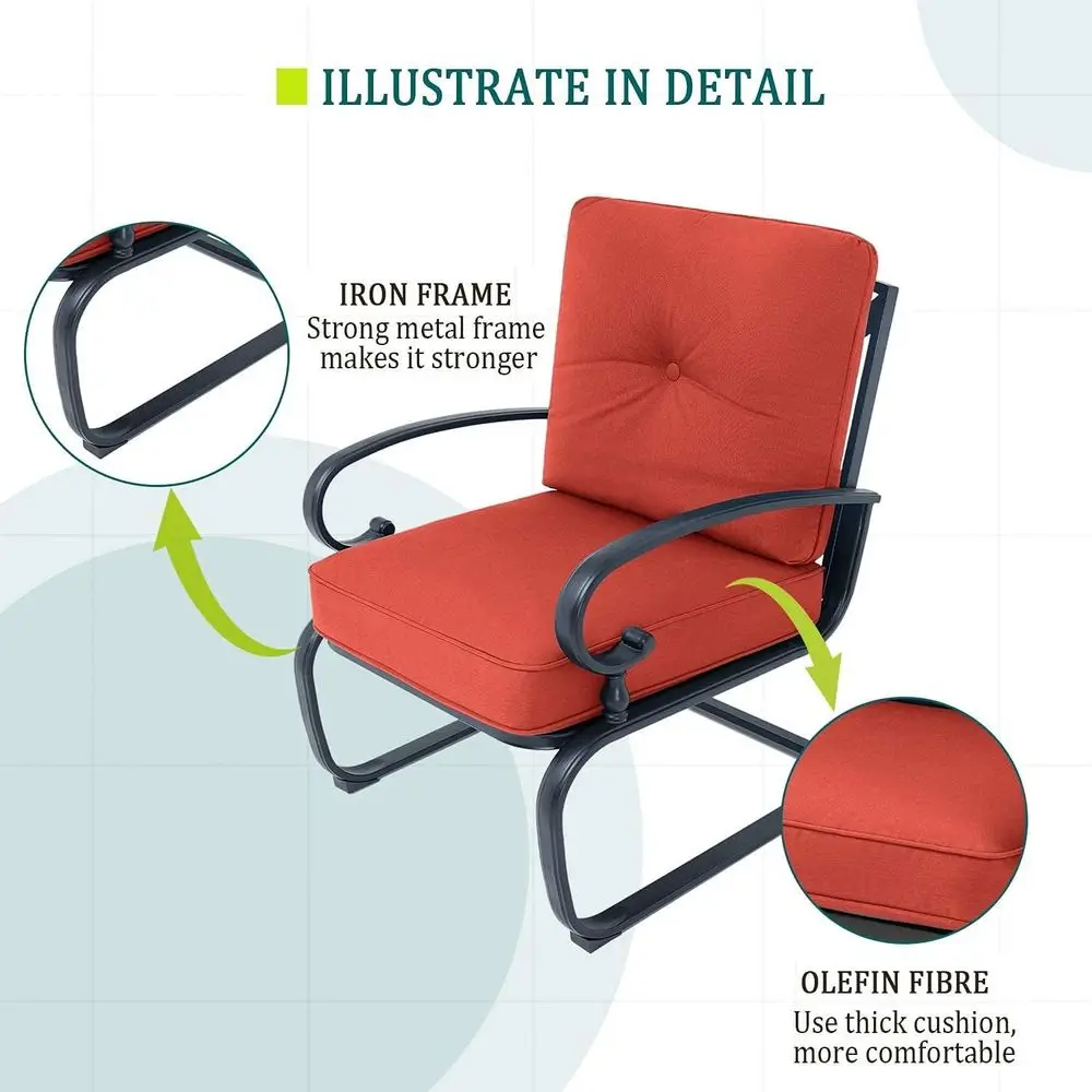 4-teiliges rotes Outdoor-Schmi – Outdoor Furniture Iron Bewertung und Preis
