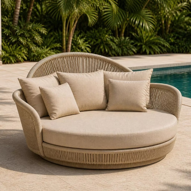 Outdoor-Rattansofa mit Kissen  – Outdoor Furniture Without Cushions Bewertung und Preis
