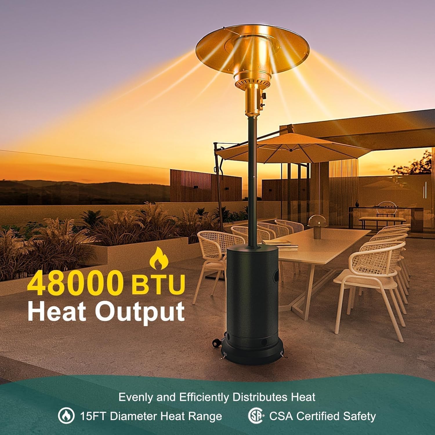 48.000 BTU Außenheizlampe – Au – Patio Heater Standing Bewertung und Preis